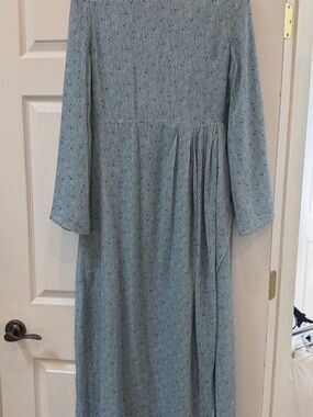 VEILED SIZE S 54 Women's Long Sleeve Floral Maxi Dress in Light Blue